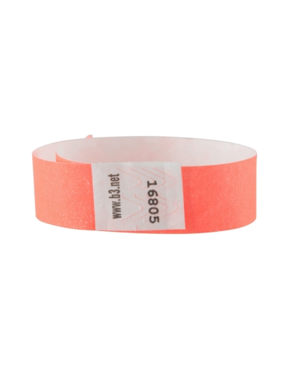 Sequentially Numbered Security Wristbands, 3/4", Orange, Pack of 100
