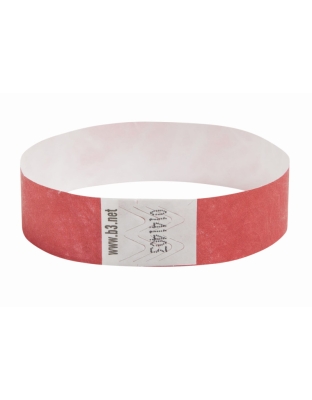 Sequentially Numbered Security Wristbands, 3/4", Red, Pack of 100