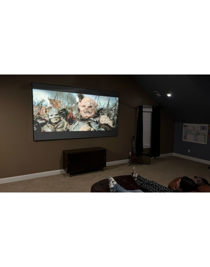 138-Inch Aeon CineGrey 4D AT Fixed Frame Acoustically Transparent 16:9 Front Projection Screen