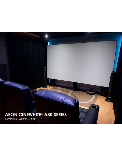 158-Inch Aeon CineWhite A8K Fixed Frame Acoustically Transparent 2.35:1 Front Projection Screen