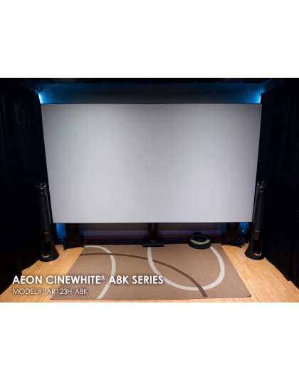158-Inch Aeon CineWhite A8K Fixed Frame Acoustically Transparent 2.35:1 Front Projection Screen