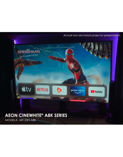 158-Inch Aeon CineWhite A8K Fixed Frame Acoustically Transparent 2.35:1 Front Projection Screen