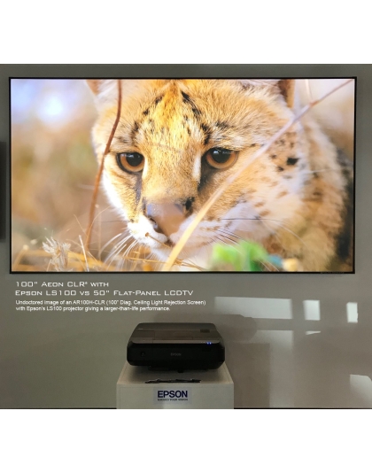 103-Inch Aeon CLR Fixed Frame Ceiling/Ambient Light Rejecting 16:9 Front Projection Screen