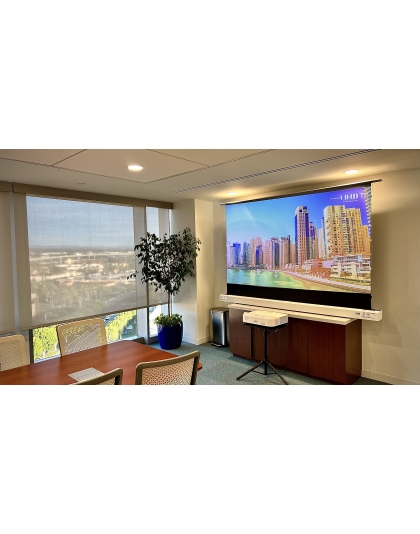 121-Inch Kestrel Tab-Tension 2 CLR 3 Electric Floor-Rising 16:9 Front Projection Screen