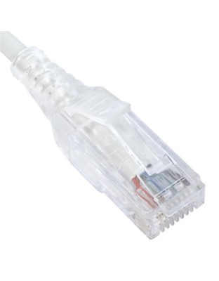 PATCH CORD, CAT 6 SLIM CLEAR SR 1FT WH
