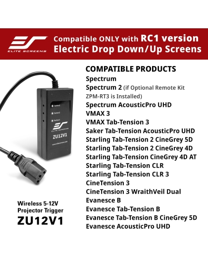 Elite Screens Universal Wireless 5-12volt trigger for projectors without a trigger out put