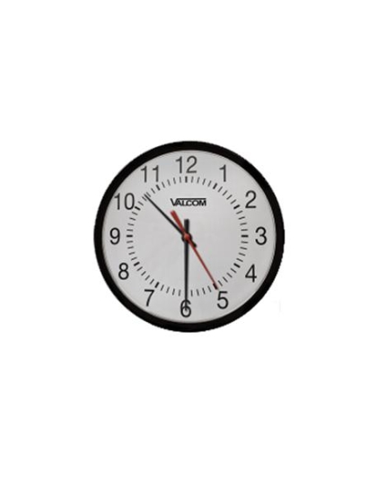 12in Round Clock, Black,Surface Mount24V
