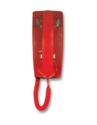 Red No Dial Wall Phone with Ringer