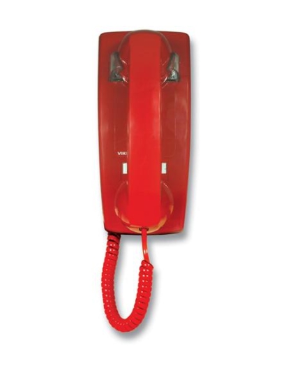 Red No Dial Wall Phone with Ringer