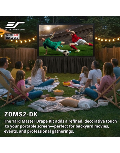 Drape Kit for Yard Master 2 Yard Master Dual Projection Screens 90-Inch Diag. to 135-Inch Diag. Models. 129-Inch Diag. L x 25.6-Inch Diag. H