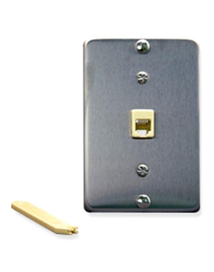 Wall Plate IDC 6P6C STAINLESS STEEL