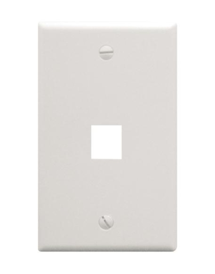 FACEPLATE, FLAT, 1-GANG, 1-PORT, WHITE