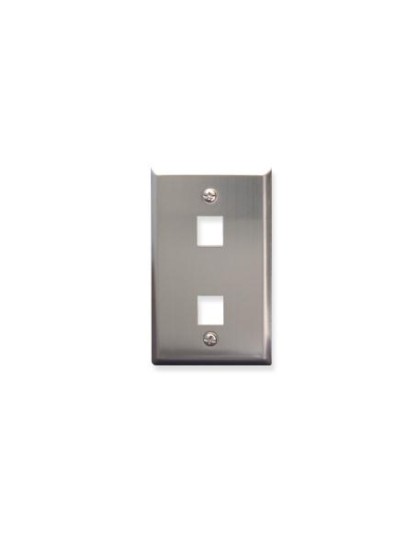 FACEPLATE, STAINLESS STEEL,1-GANG,2-PORT