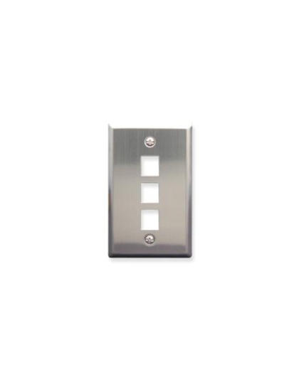 FACEPLATE, STAINLESS STEEL,1-GANG,3-PORT