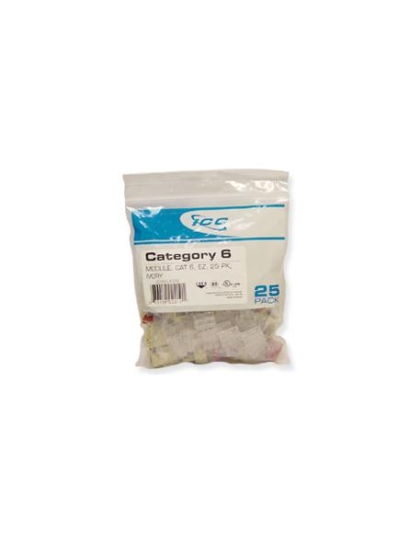 MODULE, CAT 6, EZ, 25 PK, IVORY