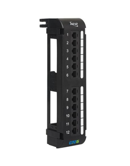 PATCH PANEL, VERTICAL, CAT 6, 12-PORT