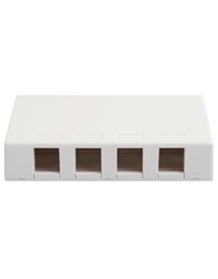 SURFACE MOUNT BOX, 4 PORT, WHITE