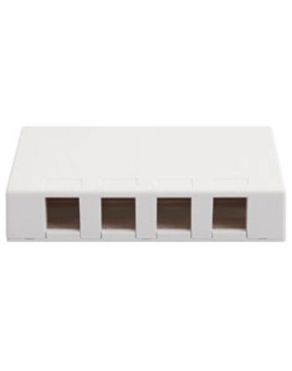 SURFACE MOUNT BOX, 4 PORT, WHITE