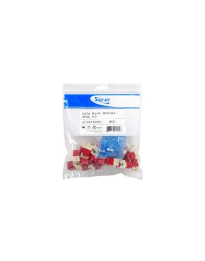 MODULE, CAT 5e, HD, 25 PK, RED
