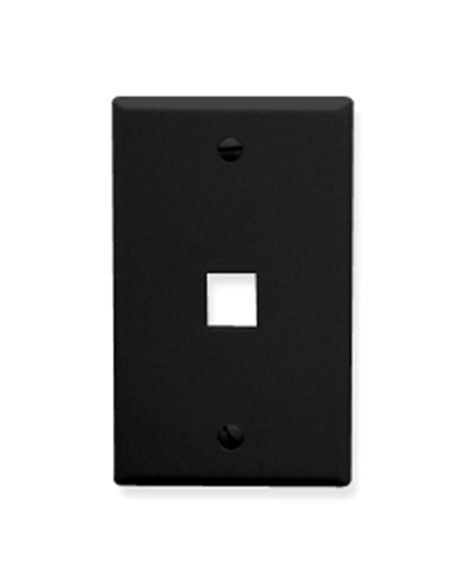 FACEPLATE, FLAT, 1-GANG, 1-PORT, BLACK