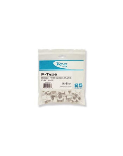 MODULE, F-TYPE NICKEL PLATED 25 PK WHITE