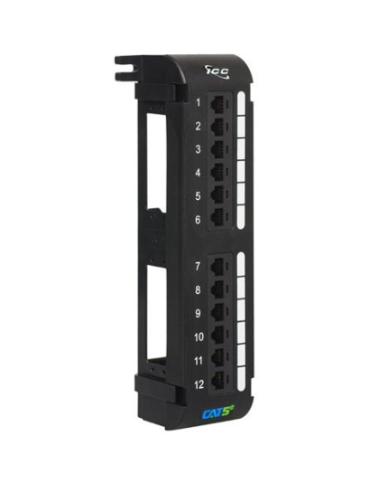 PATCH PANEL, VERTICAL, CAT 5E, 12-PORT