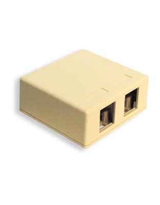 SURFACE MOUNT BOX, 2-PORT, IVORY