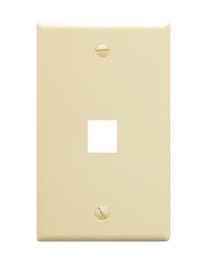 FACEPLATE, FLAT, 1-GANG, 1-PORT, ALMOND