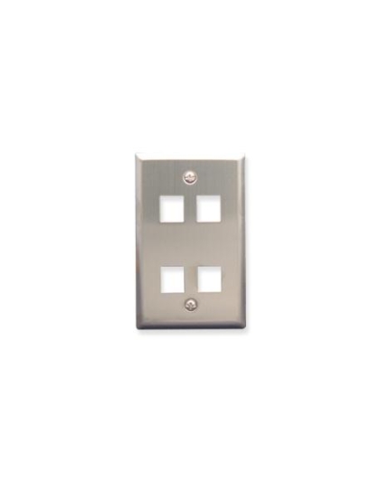 FACEPLATE, STAINLESS STEEL,1-GANG,4-PORT