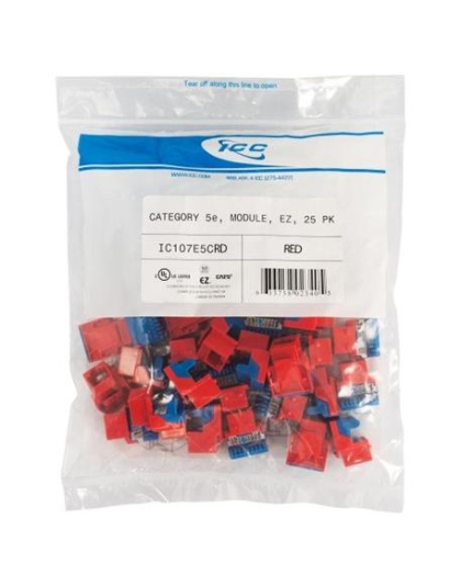 MODULE, CAT 5e, EZ, 25 PK, RED