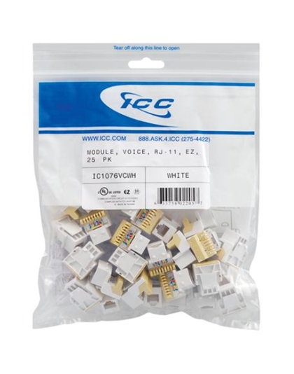 MODULE, VOICE, RJ-11, EZ, 25 PK, WHITE