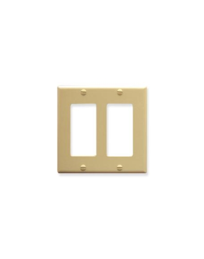 FACEPLATE, DECOREX, 2-GANG, IVORY