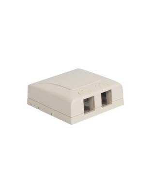SURFACE MOUNT BOX, ELITE, 2-PORT, WHITE