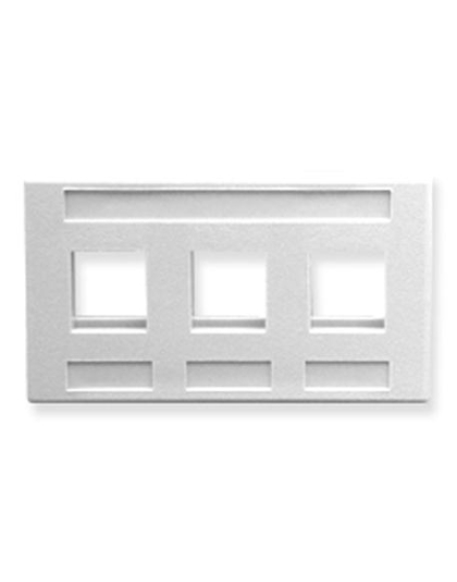 FACEPLATE, FURNITURE, 3-PORT, WHITE