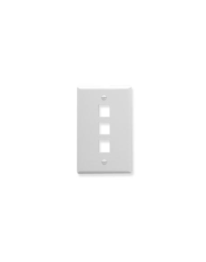 FACEPLATE, OVERSIZED, 3-PORT, WHITE