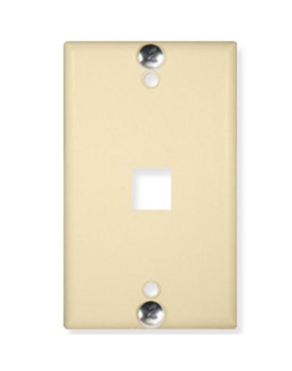 WALL PLATE, PHONE, FLUSH, 1-PORT, IVORY