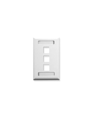FACEPLATE, ID, 1-GANG, 3-PORT, WHITE