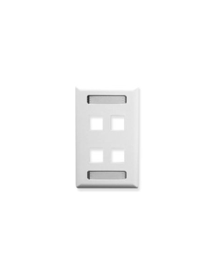 FACEPLATE, ID, 1-GANG, 4-PORT, WHITE