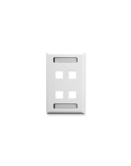 FACEPLATE, ID, 1-GANG, 4-PORT, WHITE