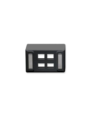 FACEPLATE, FURNITURE, UNIV, 4-PORT BLACK