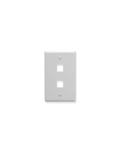 FACEPLATE, OVERSIZED, 2-PORT, WHITE