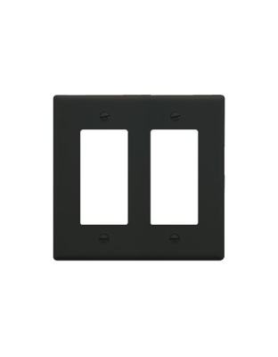 FACEPLATE, DECOREX, 2-GANG, BLACK