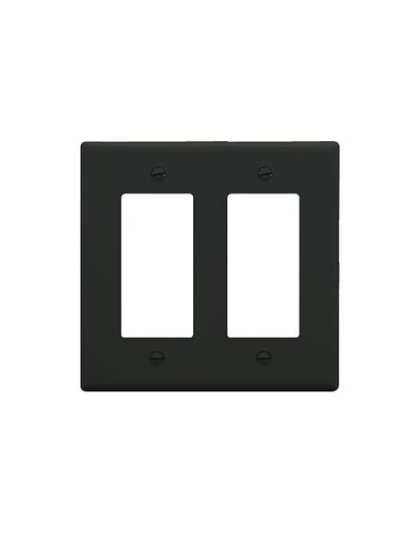 FACEPLATE, DECOREX, 2-GANG, BLACK