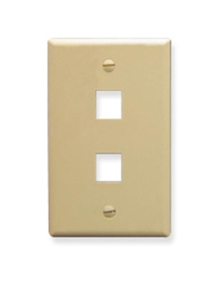 FACEPLATE, OVERSIZED, 2-PORT, IVORY