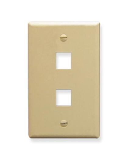 FACEPLATE, OVERSIZED, 2-PORT, IVORY