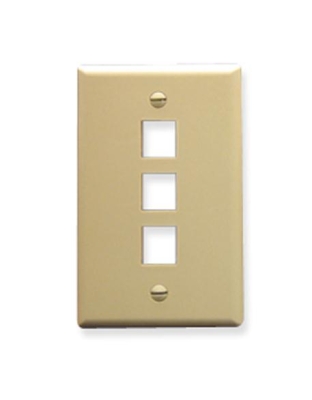 FACEPLATE, OVERSIZED, 3-PORT, IVORY