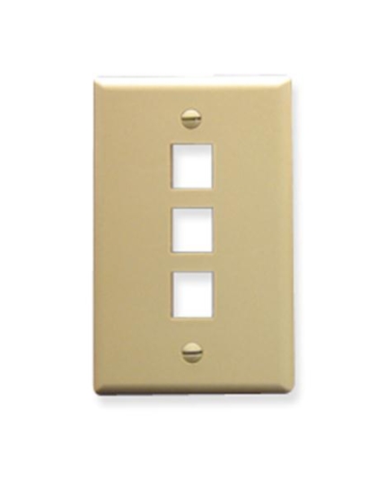 FACEPLATE, OVERSIZED, 3-PORT, IVORY