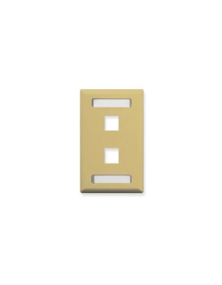 FACEPLATE, ID, 1-GANG, 2-PORT, IVORY