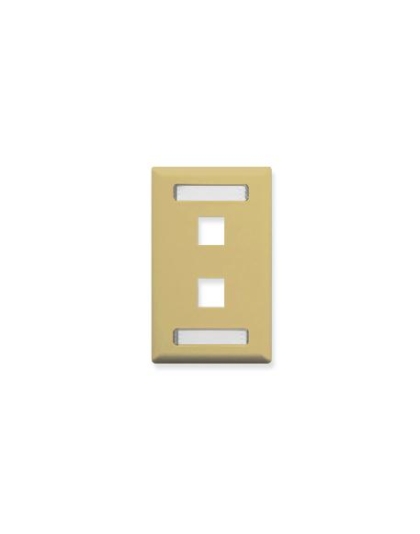 FACEPLATE, ID, 1-GANG, 2-PORT, IVORY