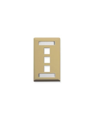 FACEPLATE, ID, 1-GANG, 3-PORT, IVORY